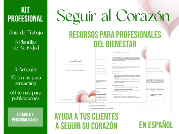 Seguir al Corazón - Kit Preparado para Profesionales Desarrollo Personal y Bienestar - Imagen 2